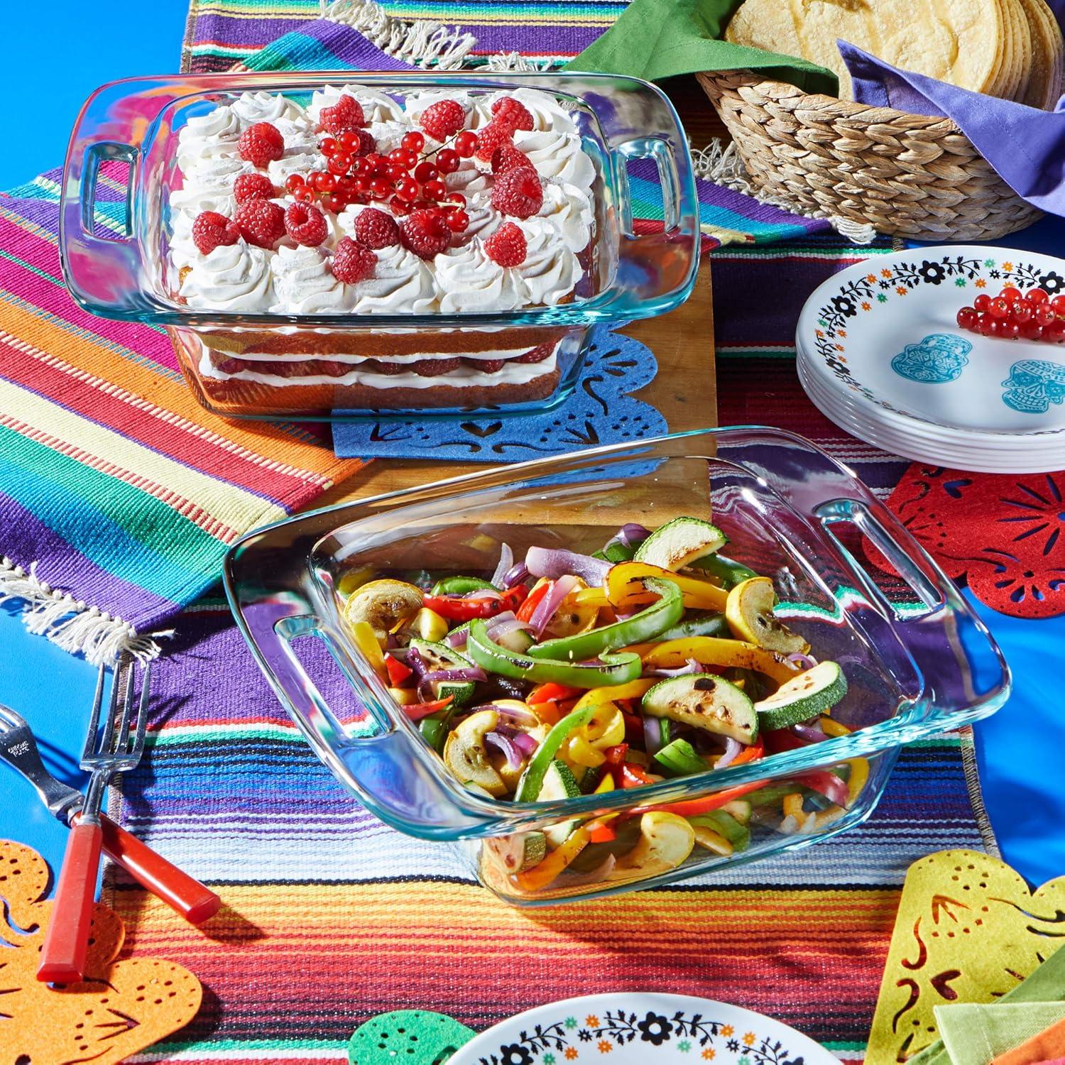 Pyrex Basics 3 QT Glass Baking Dish With Plastic Lid, Casserole Dish ...