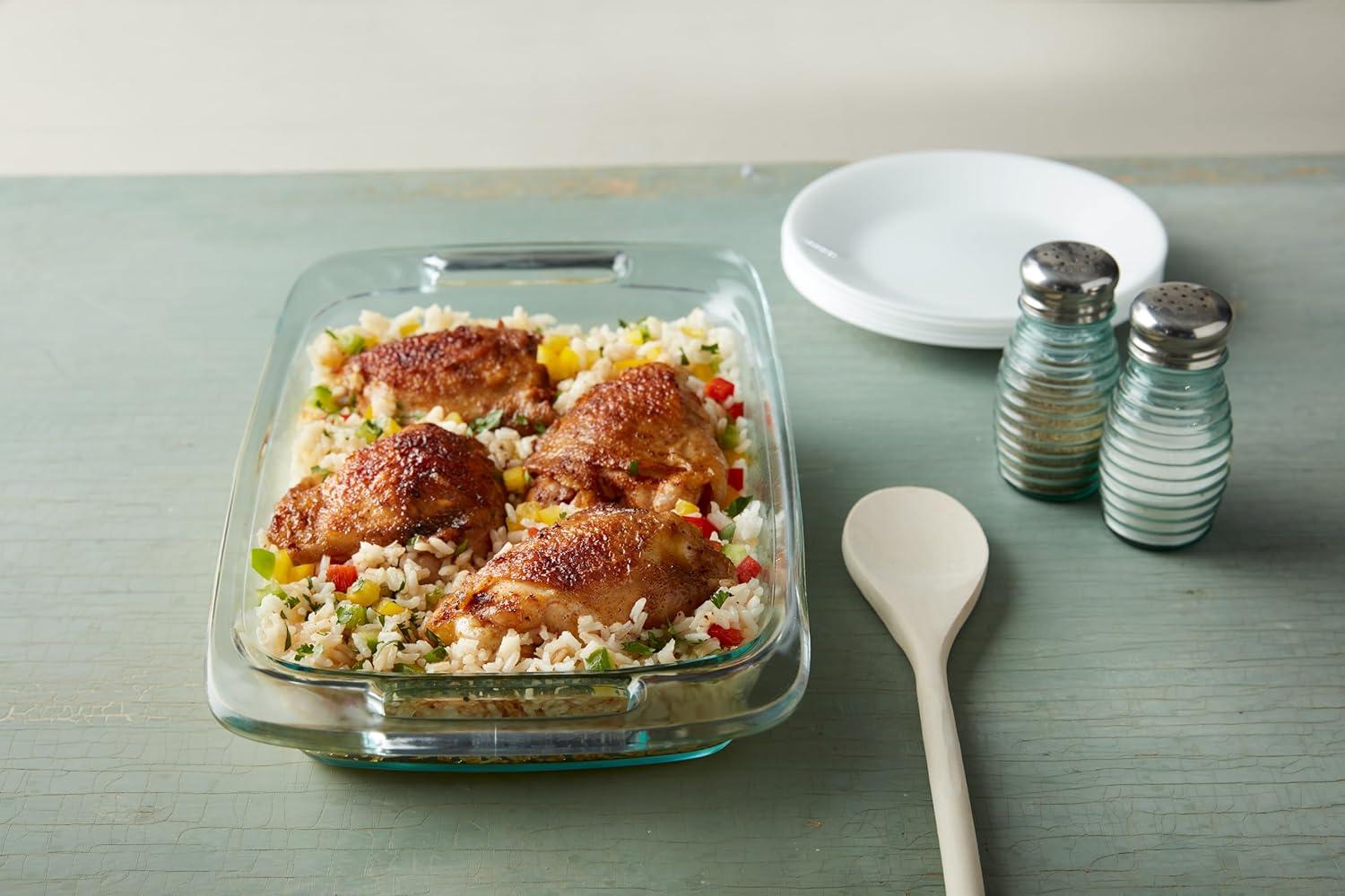 Pyrex Easy Grab 8-Piece Glass Bakeware and Food Storage Set(2 QT ...