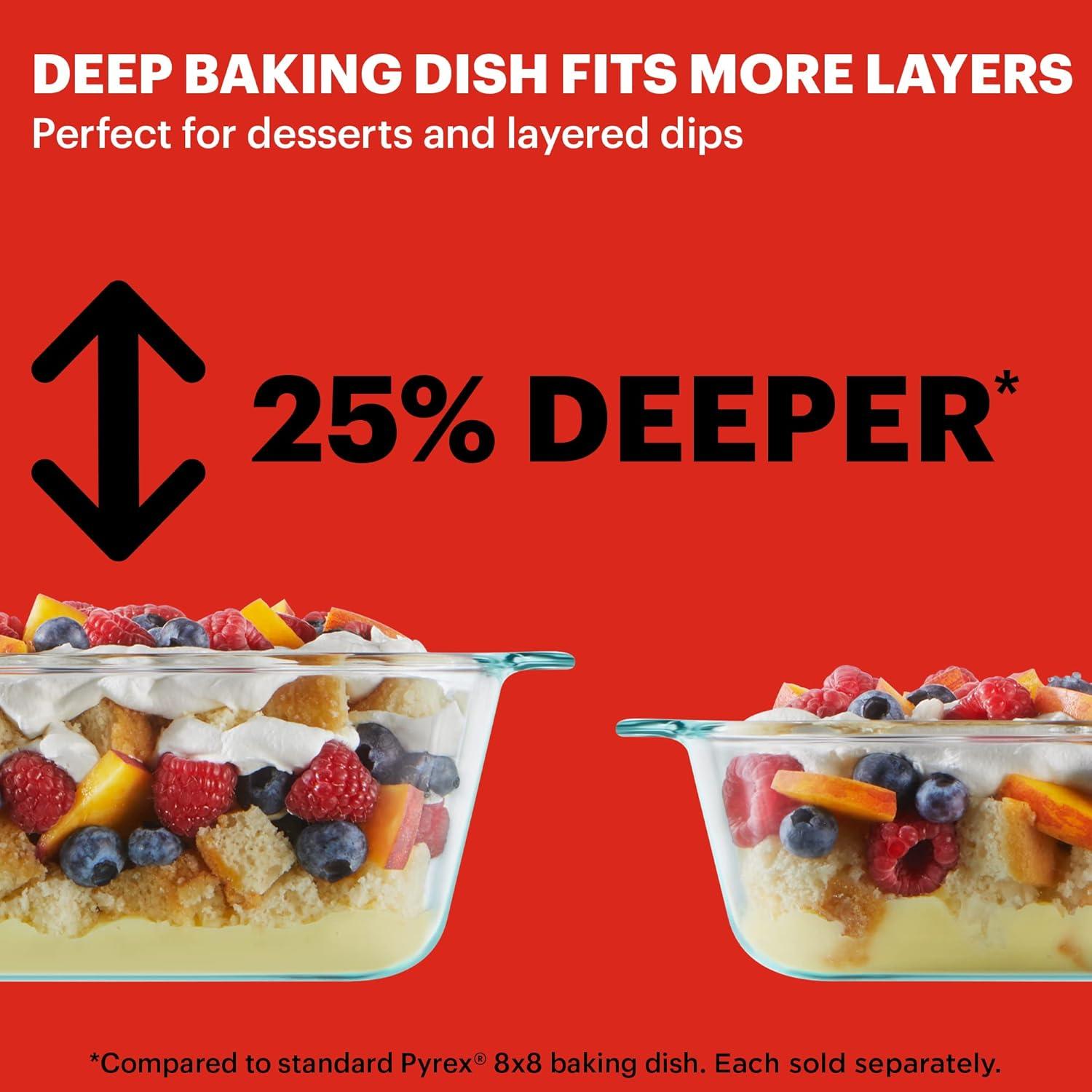 Pyrex Deep Lid Pyrex Deep Glass Baking Dish with Plastic Lid, Deep Casserole Dish ...