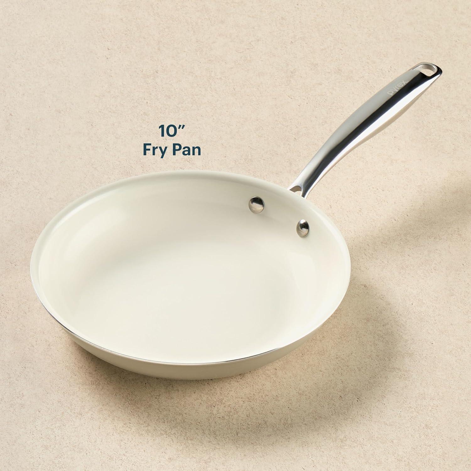 Pyrex 11-Inch Grill Pan Ceramic Cookware with Stainless Steel Handle ...