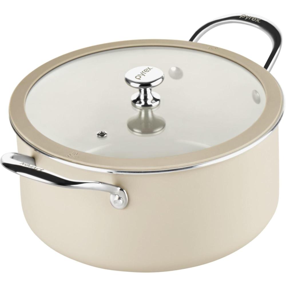 Pyrex 11-Inch Grill Pan Ceramic Cookware with Stainless Steel Handle ...